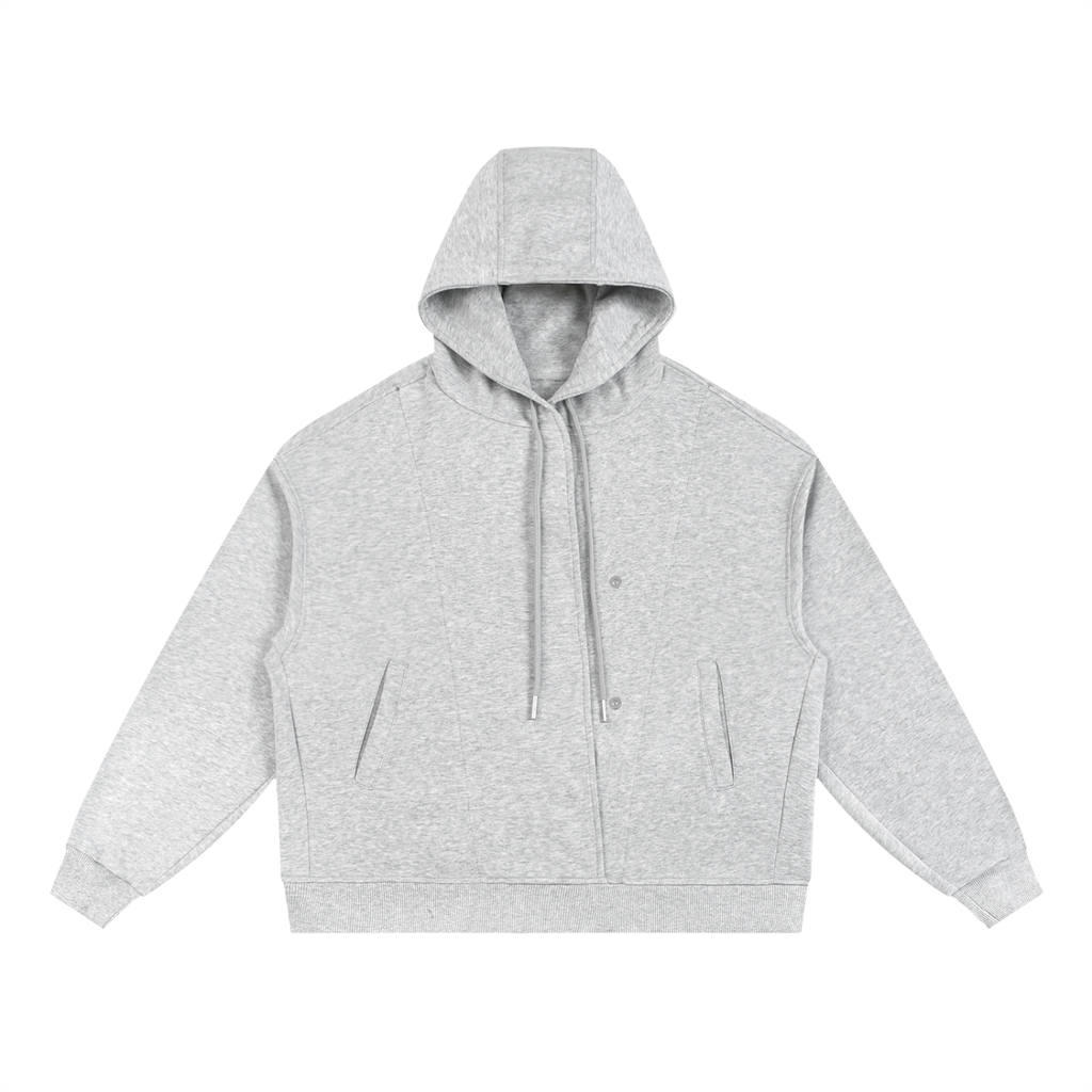boxy button void star hoodie