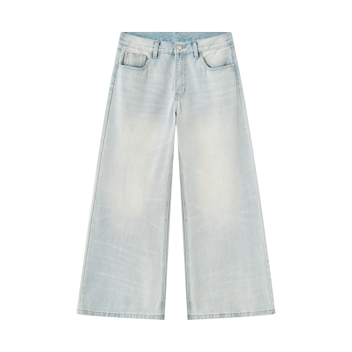 men light blue denim extreme baggy jeans