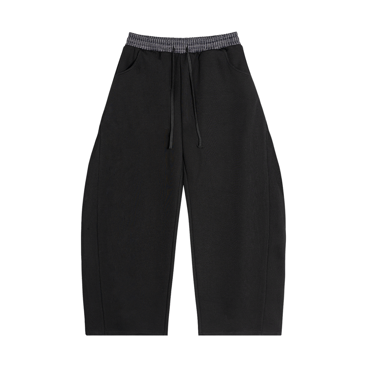 plaid double waisted baggy sweats